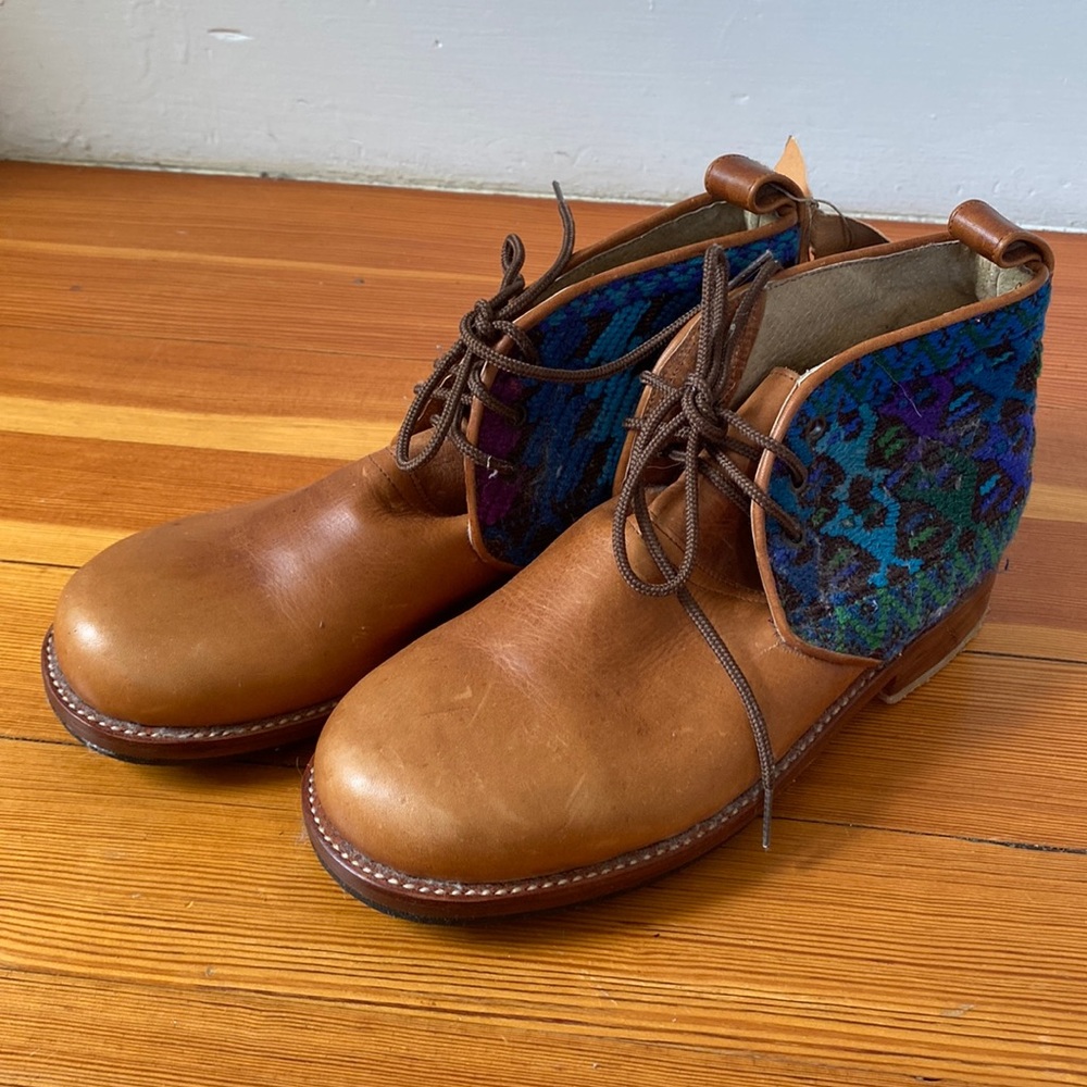 Custom made leather boots.